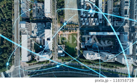 都市とネットワーク　空撮 118358719