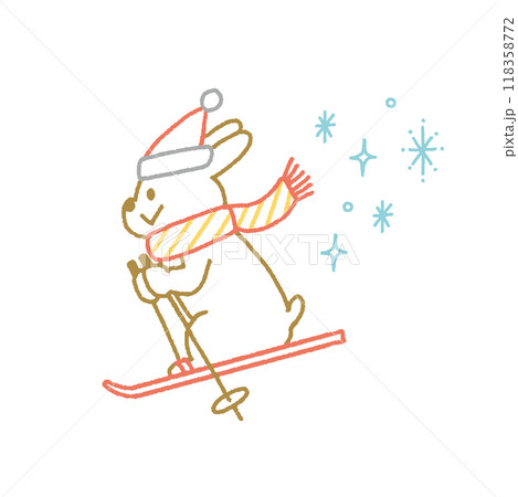 スキー うさぎ かわいい イラスト 素材 スキー うさぎ かわいい イラスト 素材 118358772