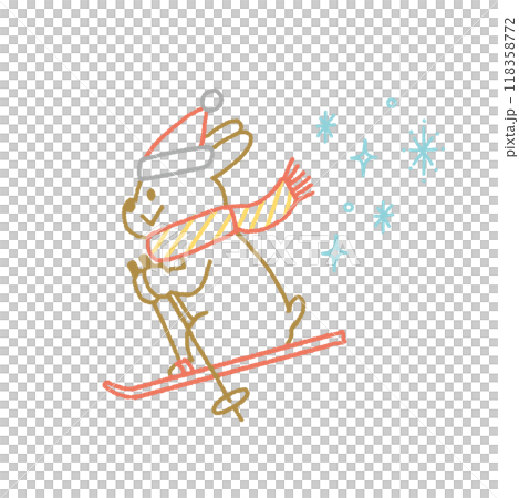 スキー うさぎ かわいい イラスト 素材 スキー うさぎ かわいい イラスト 素材 118358772