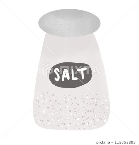 Salt, hand drawn, transparency illustration. 118358805
