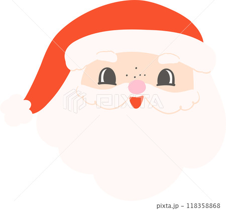 Cute Groovy Retro Santa Christmas Happy Face 118358868