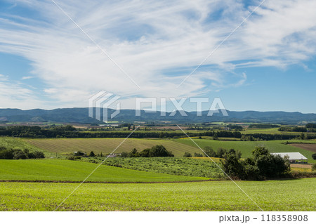 【美瑛町　三愛の丘からの秋の風景】 118358908