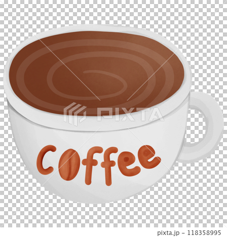 Coffee mug, hand drawn, transparency illustration. Coffee mug, hand drawn, transparency illustration. 118358995