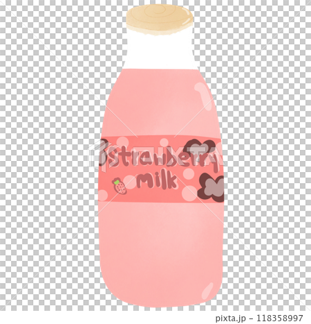 Strawberry milk, hand drawn, transparency illustration. Strawberry milk, hand drawn, transparency illustration. 118358997