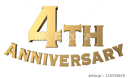3DCG文字「4th Anniversary/4周年」ゴールド,金 3DCG文字「4th Anniversary/4周年」ゴールド,金 118359019