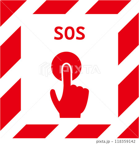 非常停止ボタンを押すイラスト 118359142