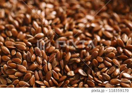 Closeup of brown flax seed Closeup of brown flax seed 118359170