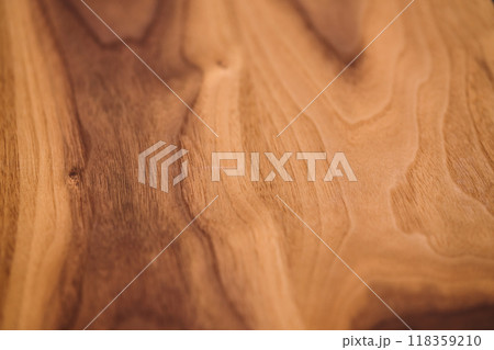 Closeup of real black walnut wood texture with natural grain 118359210