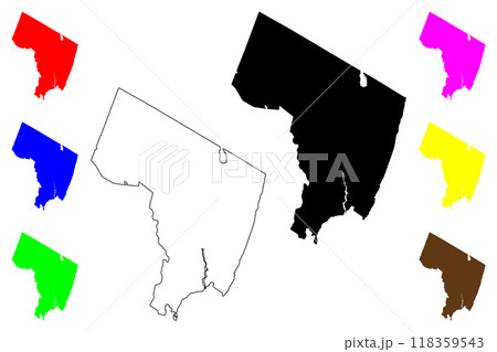 Bergen County, New Jersey (U.S. county, United States of America, USA, U.S., US) map vector illustration, scribble sketch Bergen map 118359543