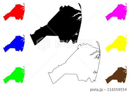 Monmouth County, New Jersey (U.S. county, United States of America, USA, U.S., US) map vector illustration, scribble sketch Monmouth map 118359554