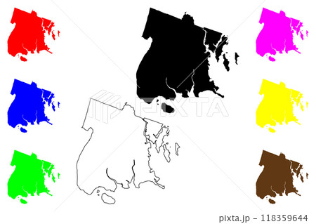 Bronx County, New York State (U.S. county, United States of America, USA, U.S., US) map vector illustration, scribble sketch The Bronx map 118359644