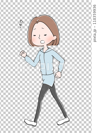 Illustration of a young woman walking 118359936