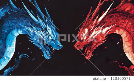 はち❣️蛇龍の眠るジオードトップ❣️青と赤❣️ 人物 幻想的 イラスト 蛇のイラスト素材 - PIXTA