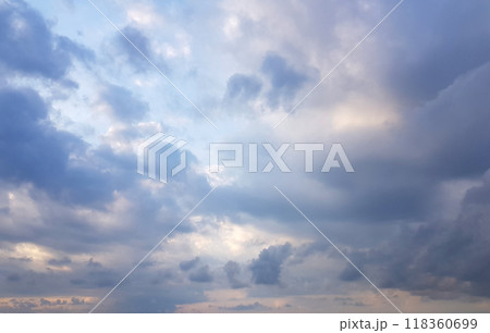 Beautiful sunset sky with cloud. Nature sky backgrounds. 118360699