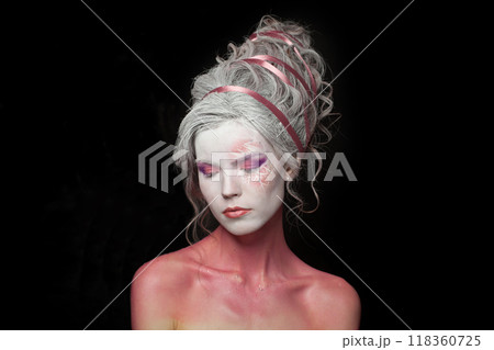 Pretty theater actress halloween character model 118360725