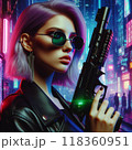 銃を構える女性 118360951