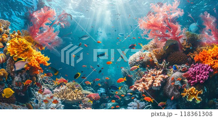 綺麗な南国の海中03 118361308