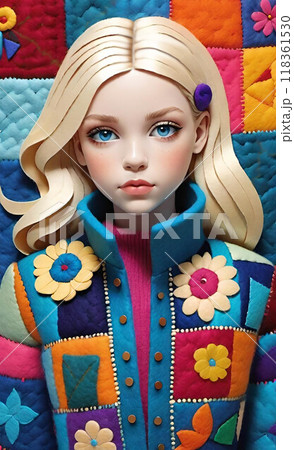 カラフルなドレスを着た少女 カラフルなドレスを着た少女 118361530