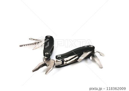 multi tool black on a white background close-up 118362009