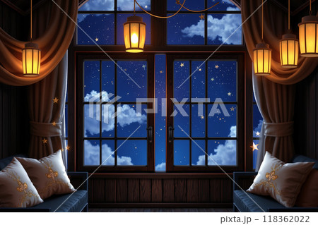 星降る夜の窓辺とランタンの部屋 星降る夜の窓辺とランタンの部屋 118362022