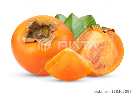 persimmon isolated on white background persimmon isolated on white background 118362097