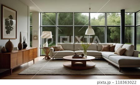 ナチュラルミッドセンチュリー　リビングルーム, 118363022