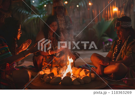 People practicing traditional healing 118363269
