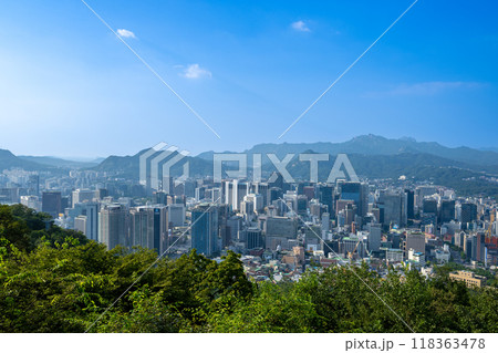 韓国ソウル 南山から眺める都市風景 韓国ソウル 南山から眺める都市風景 118363478