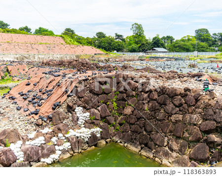 美しく厳かな駿府城址の景色　天守台の発掘 118363893