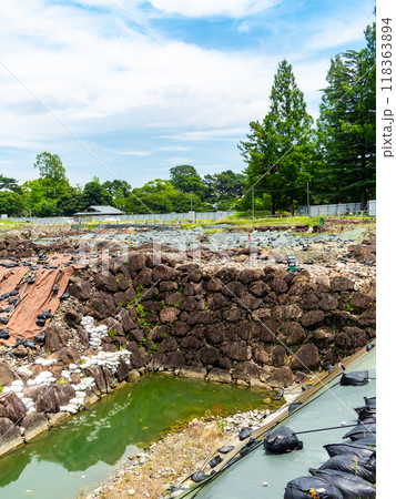 美しく厳かな駿府城址の景色 天守台の発掘 美しく厳かな駿府城址の景色 天守台の発掘 118363894