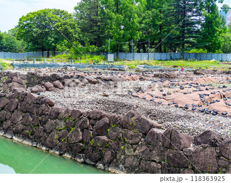 美しく厳かな駿府城址の景色 天守台の発掘 美しく厳かな駿府城址の景色 天守台の発掘 118363925