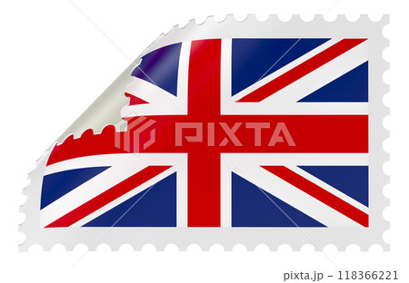Postage Stamp of the Great Britain, postage stamp of the UK. 3D rendering 118366221