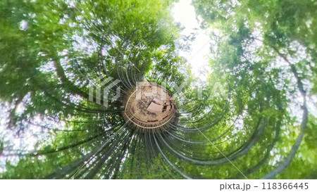 360度写真　リトルプラネットの不思議な世界　竹林の散策路 118366445