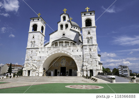 Montenegro, Podgorica, Facade of the Cathedral of the Resurrection of Christ. 118366888