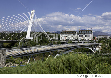 Montenegro, Podgorica, Millennium Bridge over the Moraca River 118366898