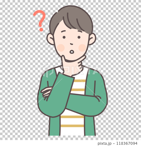 一個男人思考的上半身插圖 一個男人思考的上半身插圖 118367094