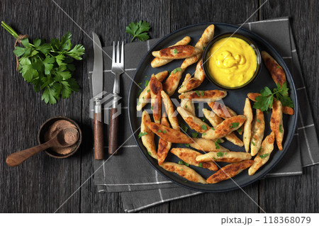 Schupfnudeln, German potato noodles on a plate 118368079