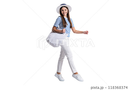 full length of teen girl in marine style on background. photo of teen girl in marine style. full length of teen girl in marine style on background. photo of teen girl in marine style. 118368374