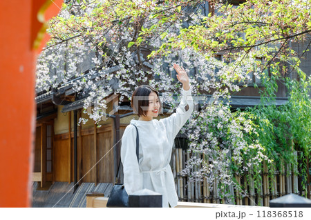 京都を観光する若い女性 京都を観光する若い女性 118368518