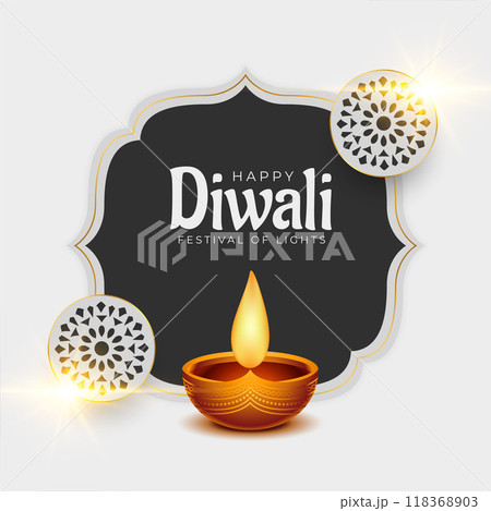 premium diwali festival background with realistic diya and text space 118368903