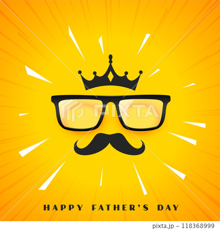 happy father's day yellow banner with dad face concept happy father's day yellow banner with dad face concept 118368999