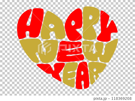 New Year retro heart shaped typography New Year retro heart shaped typography 118369208