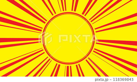 Abstract red and yellow retro sunburst illustration. Good for graphic design background, poster, banner etc 118369843