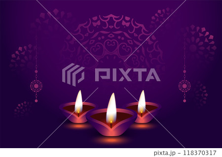 glowing shubh deepavali banner with diya in mandala design glowing shubh deepavali banner with diya in mandala design 118370317