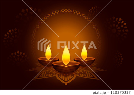 happy diwali festival banner in elegant rangoli design 118370337