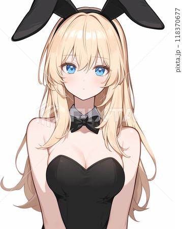 手描き [バニー×お姉さん] オリジナル 手描きイラスト 女の子 アナログ
