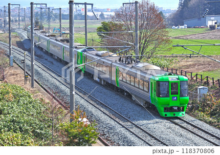 海峡線　木古内ー知内　JR北海道　785系　NE-303編成（函館）　スーパー白鳥 118370806
