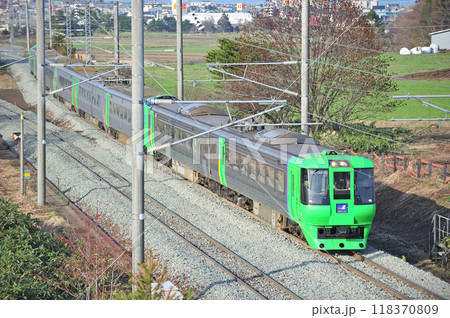 海峡線　木古内ー知内　JR北海道　785系　NE-303編成（函館）　スーパー白鳥 118370809