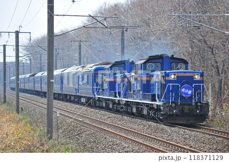 千歳線 植苗ー美々 JR北海道 DD51-1100(函館)+JR東日本 24系(尾久) 北斗星 千歳線 植苗ー美々 JR北海道 DD51-1100(函館)+JR東日本 24系(尾久) 北斗星 118371129