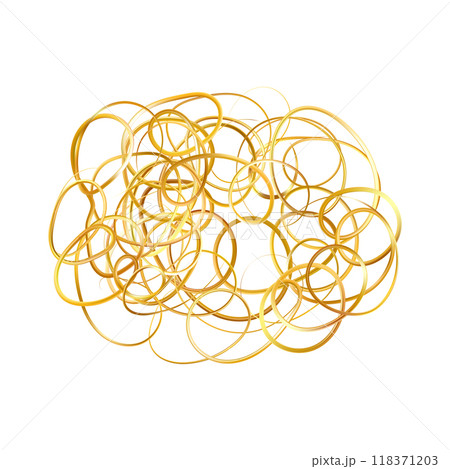Golden doodle abstract line. Hand drawn curly swishes Golden doodle abstract line. Hand drawn curly swishes 118371203